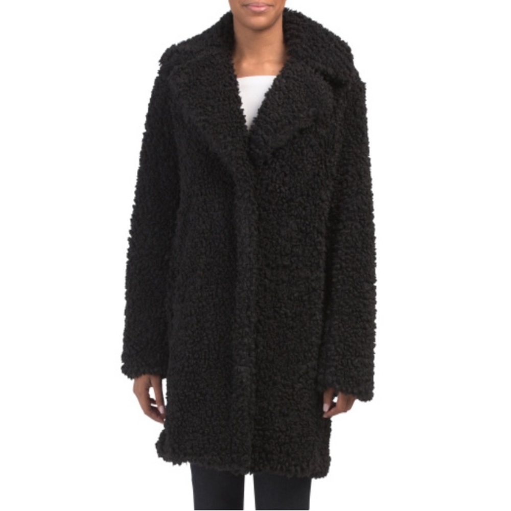 Kensie black teddy bear coat